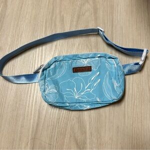 Kualoa Ranch Hawaii Blue Flower Fanny Waist Pack Bag